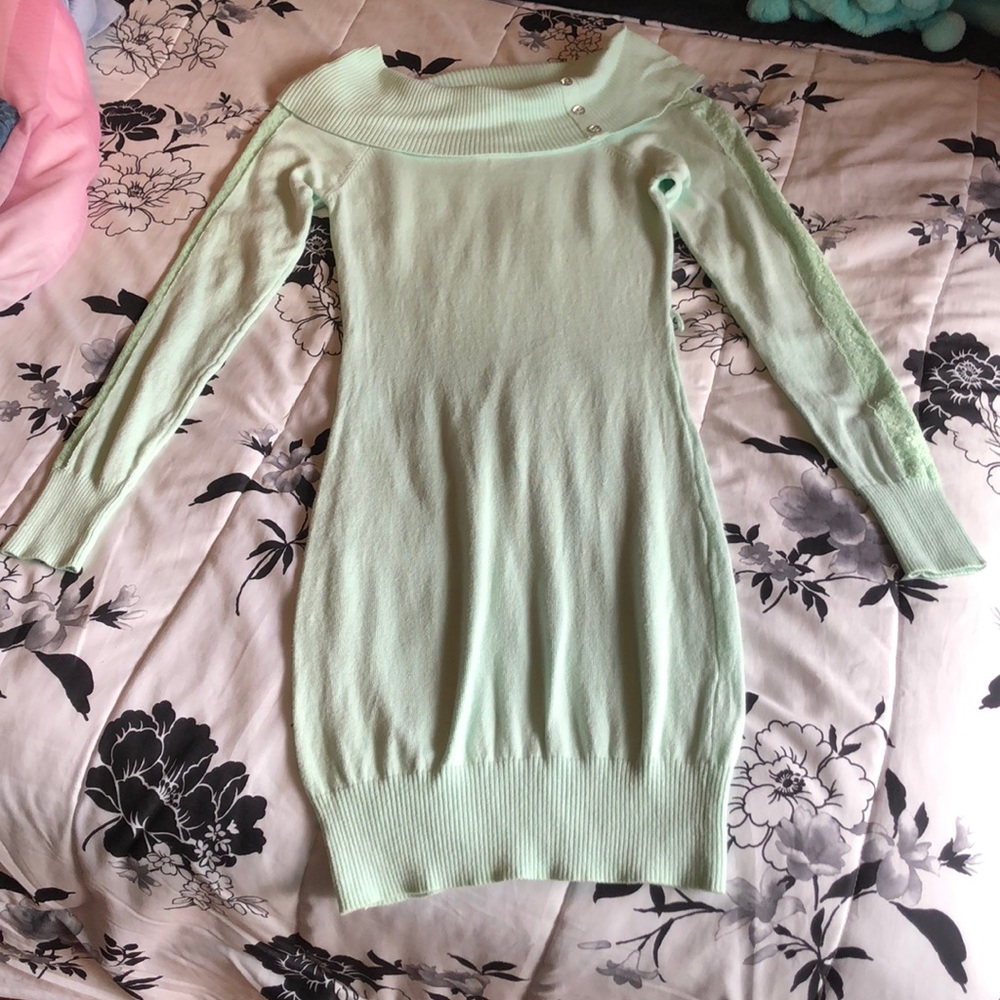 Mint green tunic sweater